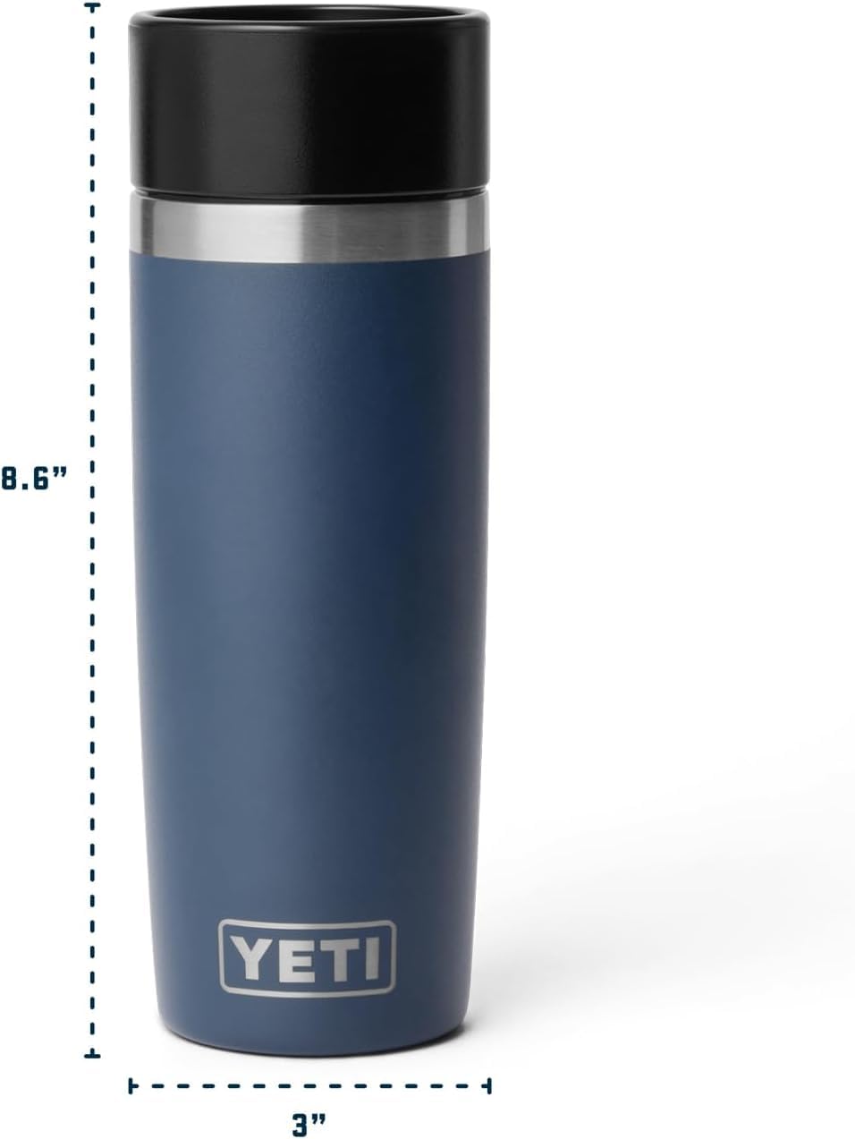 YETI Rambler 16 oz Stainless Steel Travel Bottle – Leakproof Commuter Cap, Navy