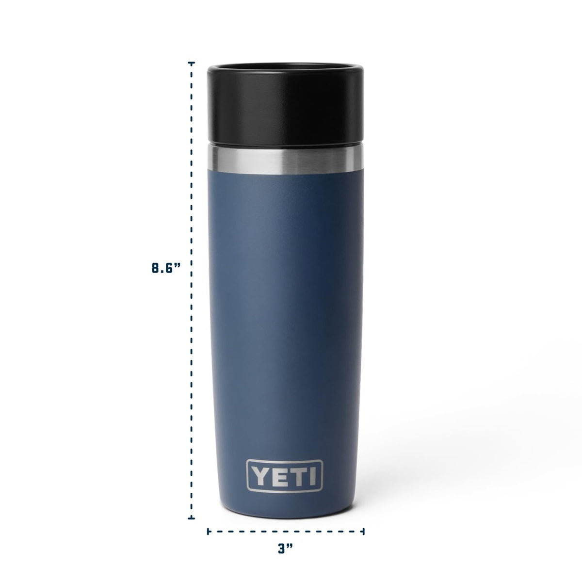 YETI Rambler 16 oz Stainless Steel Travel Bottle – Leakproof Commuter Cap, Navy