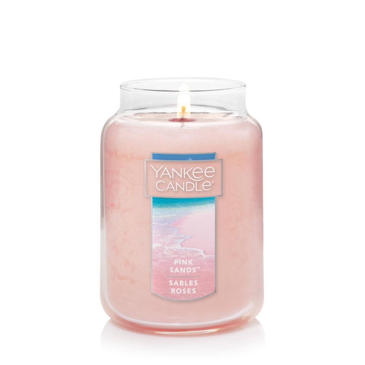 Yankee Candle Large Jar Scented Candle with up to 150 Hour Burn Time, Premium Plant Wax Blend for Cleaner Consistent Burn and Room Filling Fragrance, 22 oz, Pink Sands