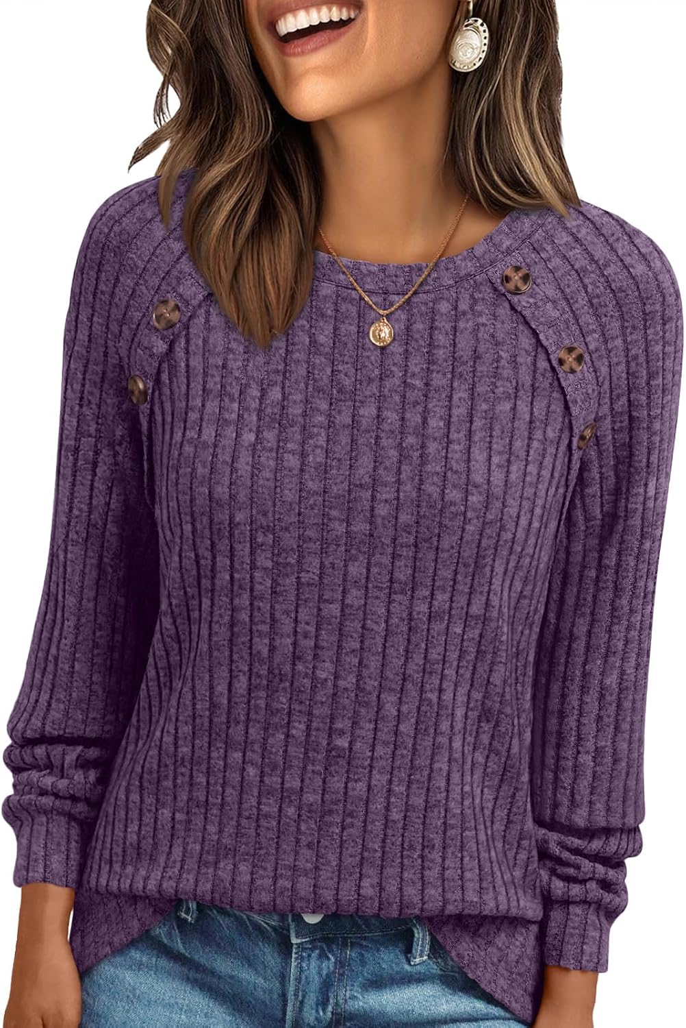 AUTOMET Womens Long Sleeve Shirts Fall Sweaters Business Casual Tops Blouse