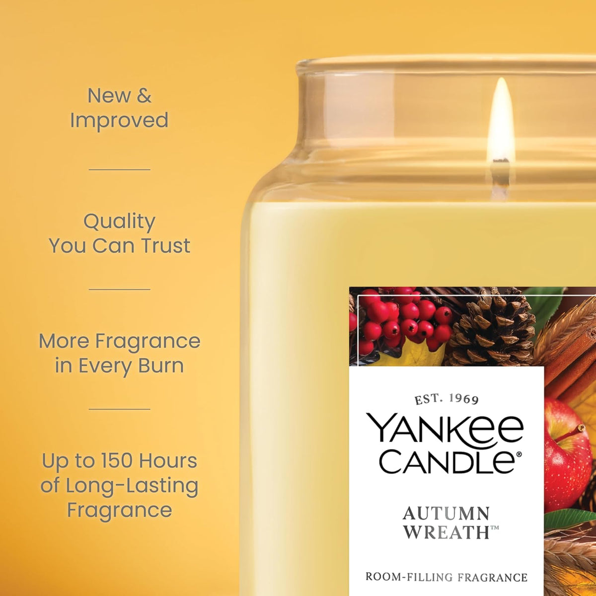 Yankee Candle Large Jar Scented Candle with up to 150 Hour Burn Time, Premium Plant Wax Blend for Cleaner Consistent Burn and Room Filling Fragrance, 22 oz, Christmas Cookie