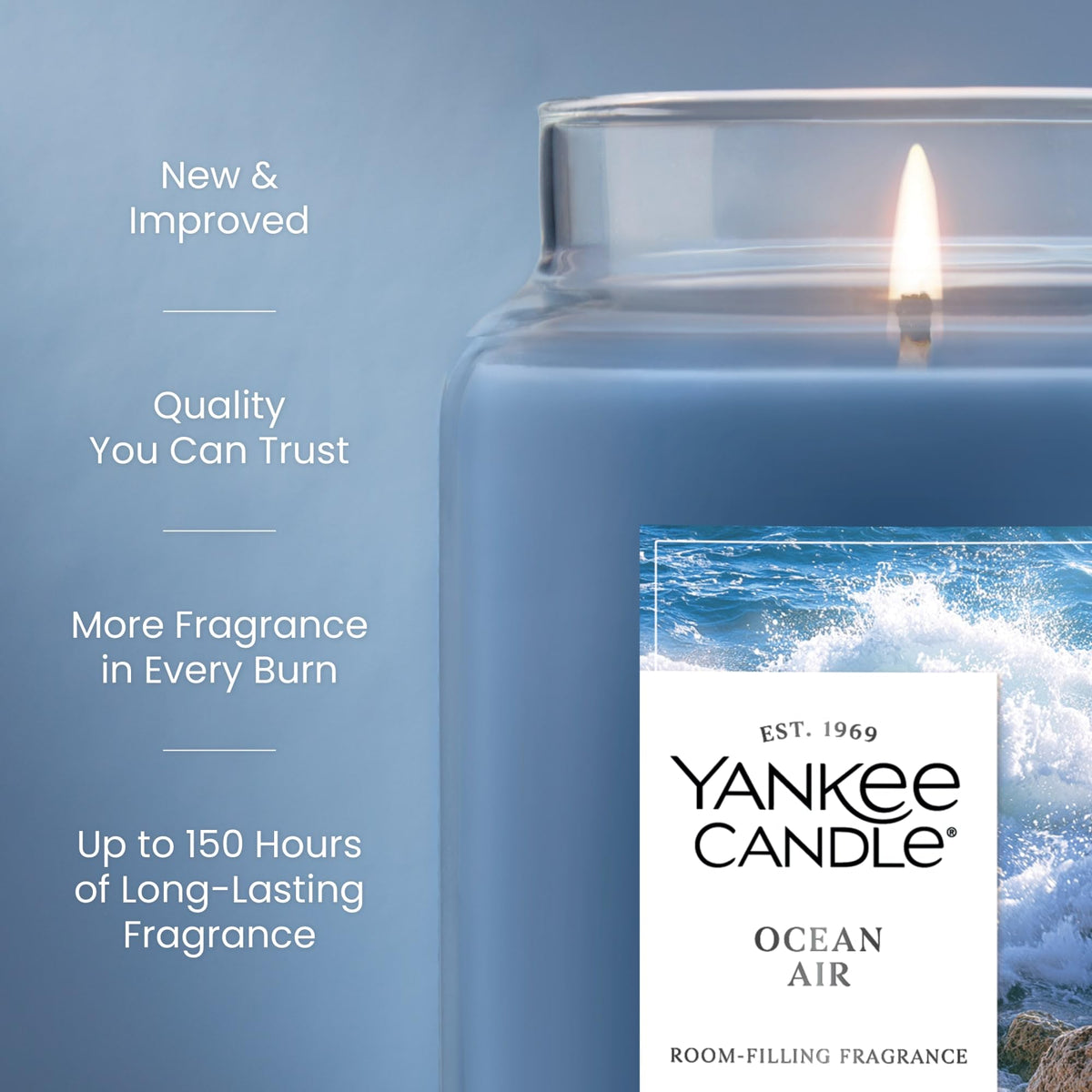 Yankee Candle Large Jar Scented Candle with up to 150 Hour Burn Time, Premium Plant Wax Blend for Cleaner Consistent Burn and Room Filling Fragrance, 22 oz, Pink Sands