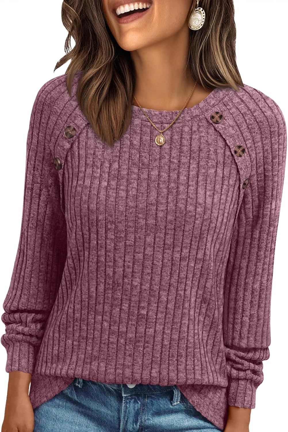 AUTOMET Womens Long Sleeve Shirts Fall Sweaters Business Casual Tops Blouse
