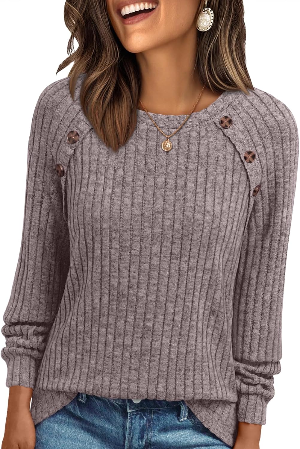 AUTOMET Womens Long Sleeve Shirts Fall Sweaters Business Casual Tops Blouse