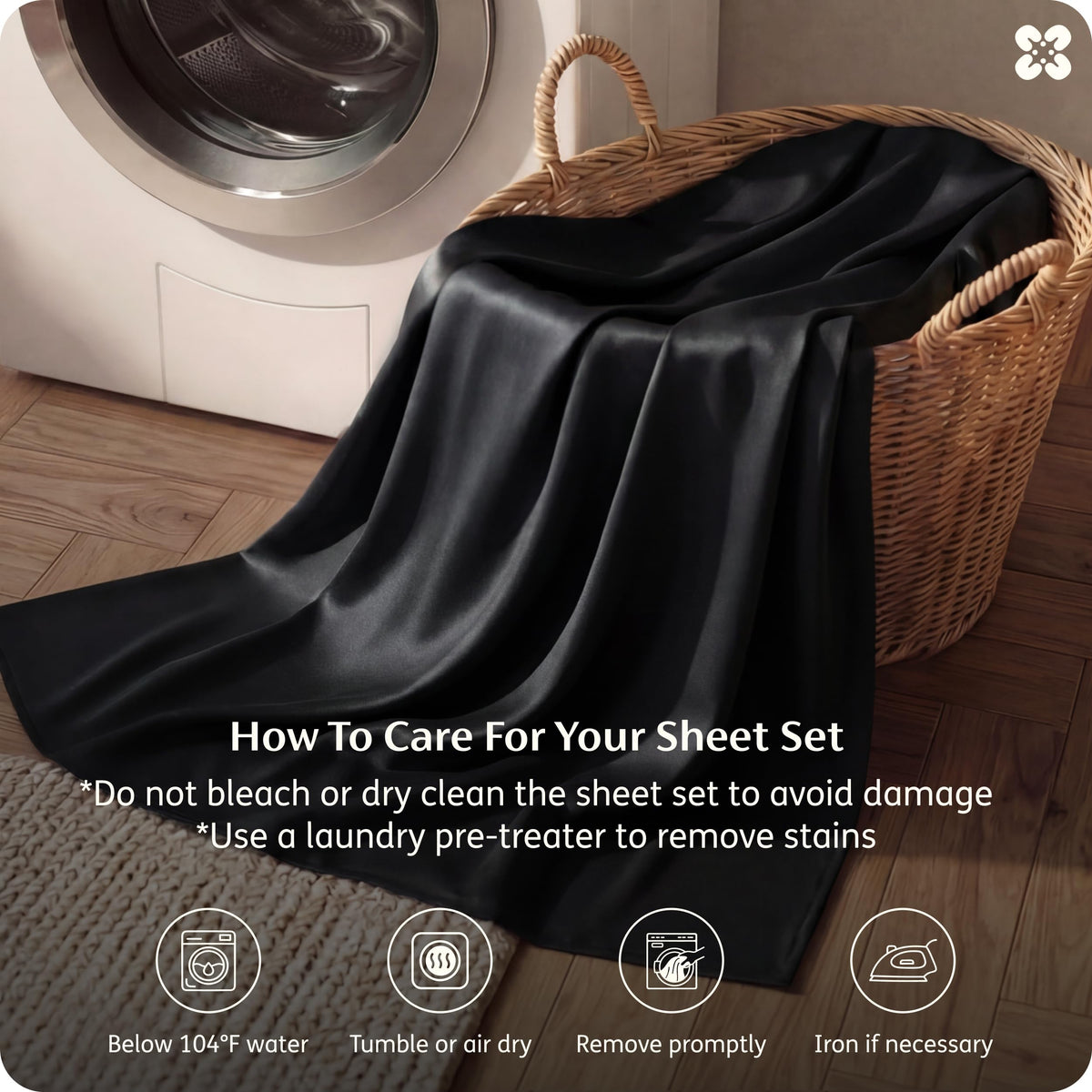 Bedsure Sheet Queen Size - 4 Piece 100% Bamboo Rayon Sheet Set Dark Grey