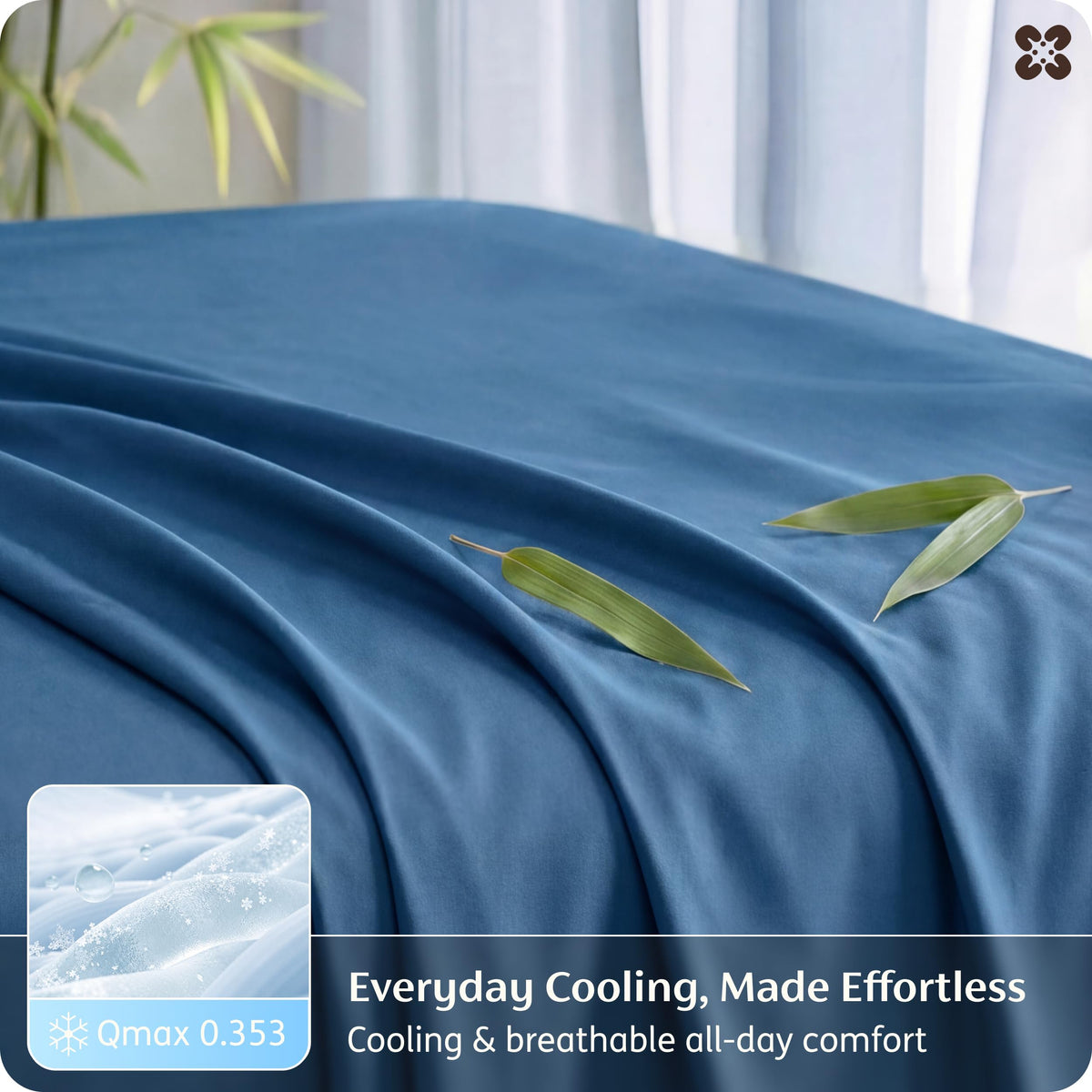 Bedsure Sheet Queen Size - 4 Piece 100% Bamboo Rayon Sheet Set Dark Grey