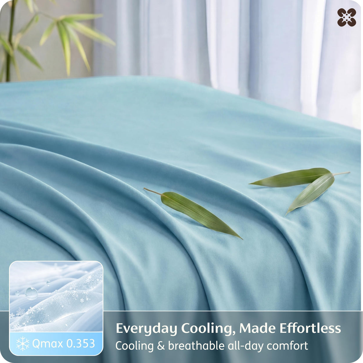 Bedsure Sheet Queen Size - 4 Piece 100% Bamboo Rayon Sheet Set Dark Grey