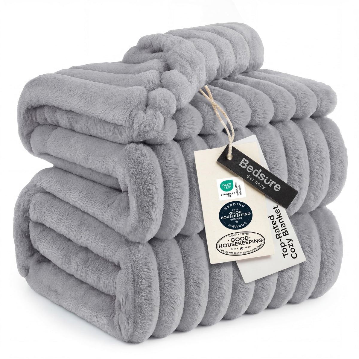 Bedsure Throw Blankets Room Decor - Women Birthday Gift, Soft Fluffy Fleece Cozy Fuzzy Plush Warm White Blanket for Couch Sofa Bed, Bedroom Livingroom Decor, Gifts for Friends, 50x60