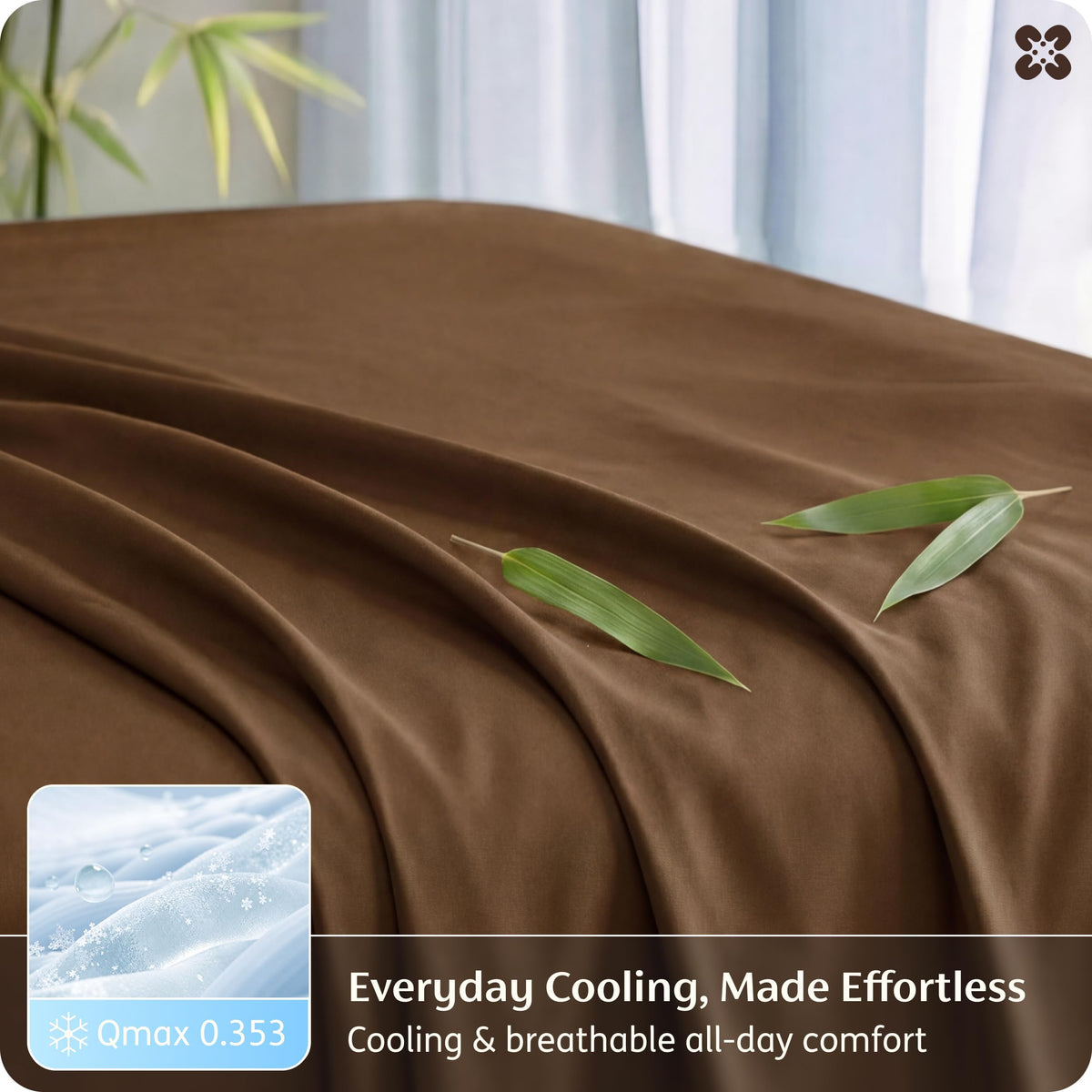 Bedsure Sheet Queen Size - 4 Piece 100% Bamboo Rayon Sheet Set Dark Grey