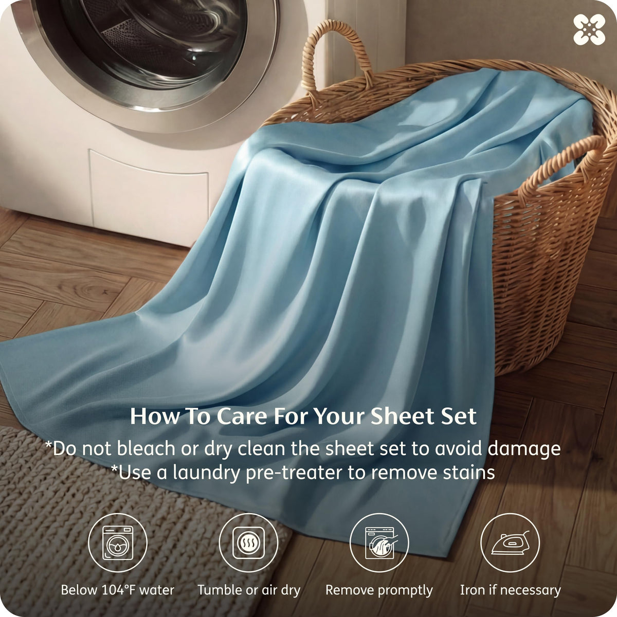 Bedsure Sheet Queen Size - 4 Piece 100% Bamboo Rayon Sheet Set Dark Grey