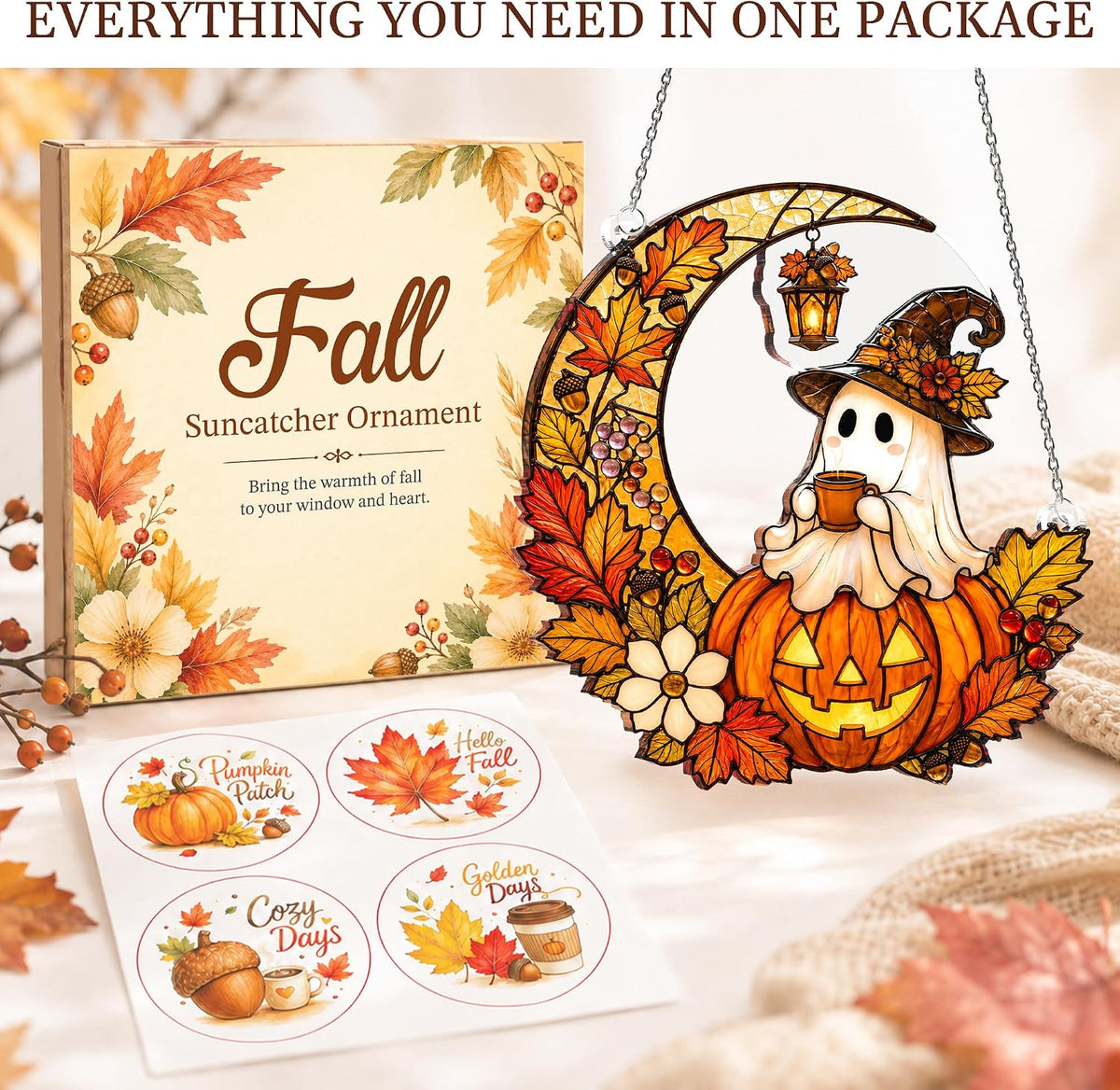 Boo Basket Stuffers for Women, Ghost Pumpkin Ornament