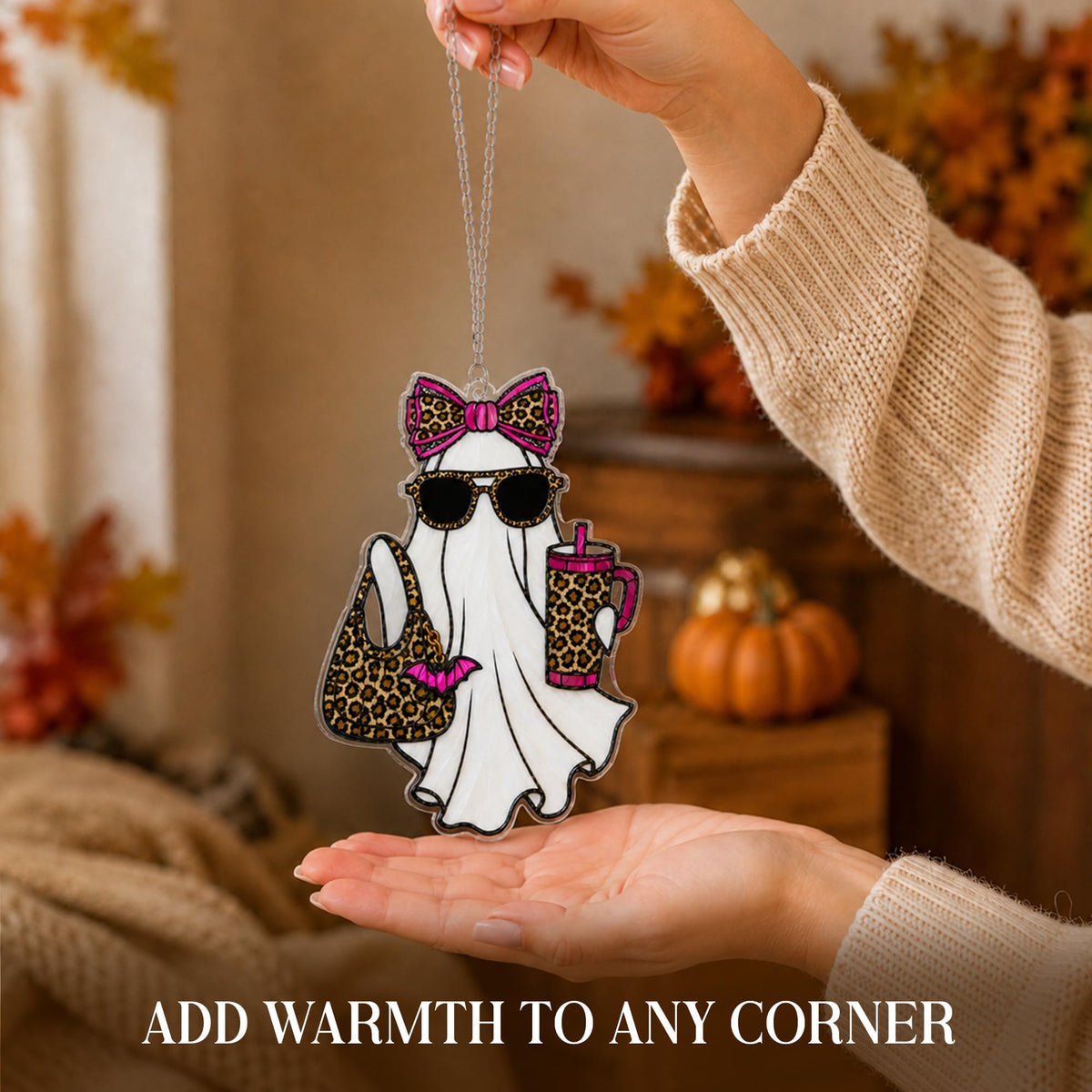 Boo Basket Stuffers for Women, Ghost Pumpkin Ornament