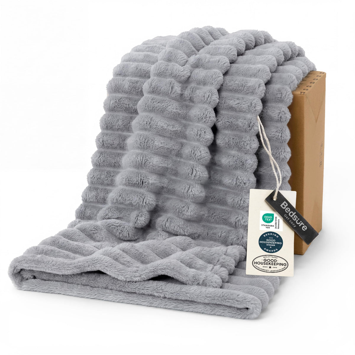 Bedsure Throw Blankets Room Decor - Women Birthday Gift, Soft Fluffy Fleece Cozy Fuzzy Plush Warm White Blanket for Couch Sofa Bed, Bedroom Livingroom Decor, Gifts for Friends, 50x60