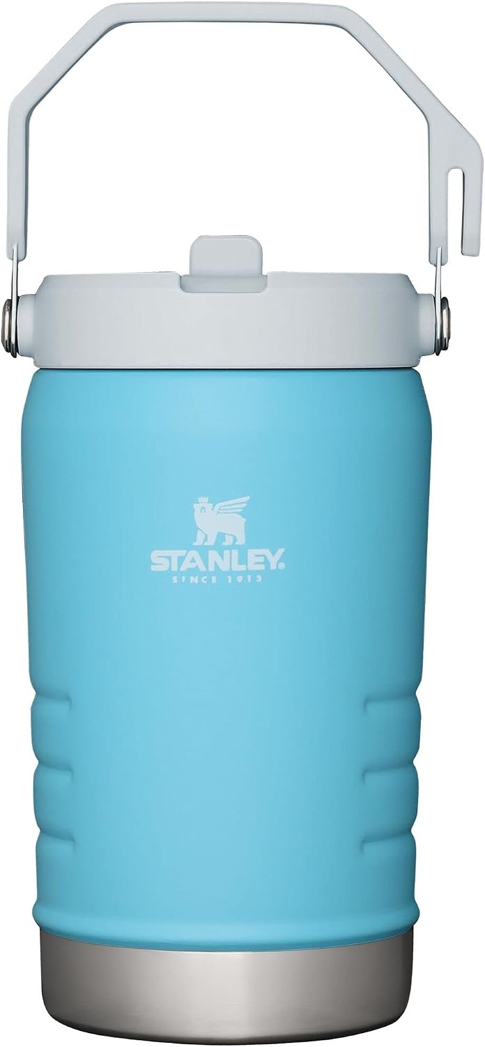 Stanley IceFlow Stainless Steel Water Jug with Straw, Vacuum Insulated Water Bottle for Home and Office, Reusable Tumbler with Straw Leak Resistant Flip, Pool, 40 oz / 1.18 L