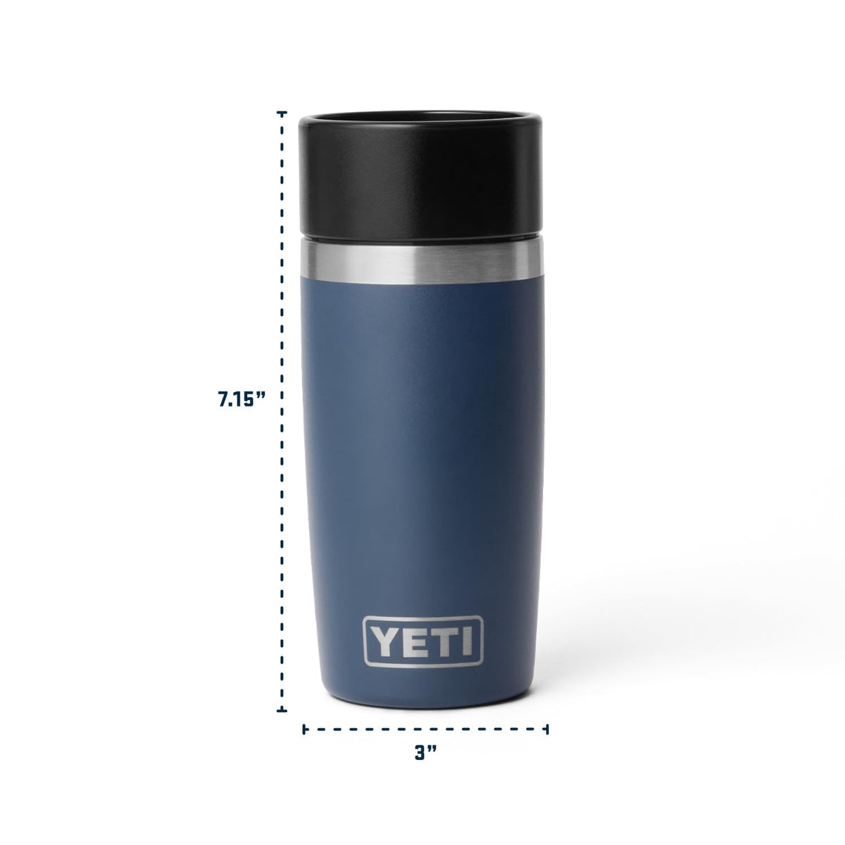 YETI Rambler 16 oz Stainless Steel Travel Bottle – Leakproof Commuter Cap, Navy