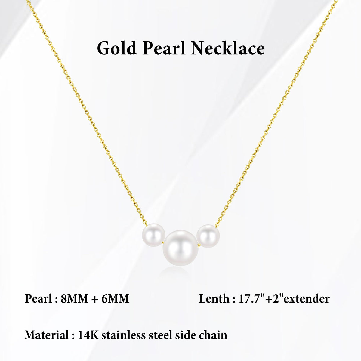 SmileBelle Pearl Necklaces for Women, 18K Gold Choker