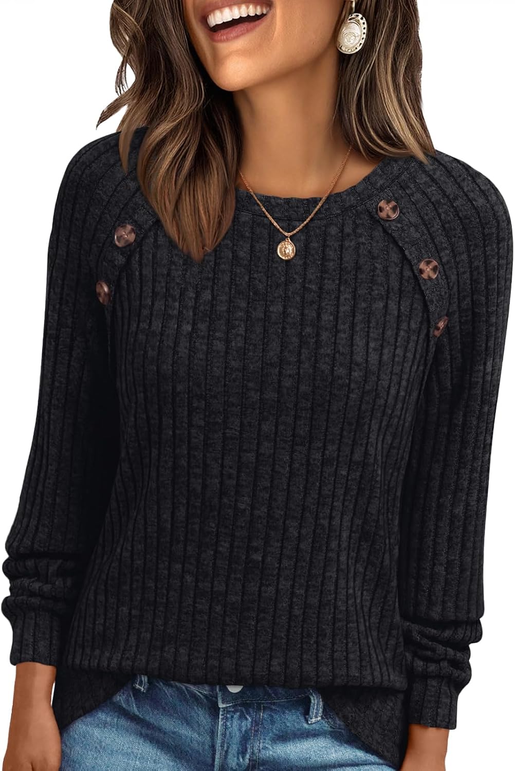 AUTOMET Womens Long Sleeve Shirts Fall Sweaters Business Casual Tops Blouse
