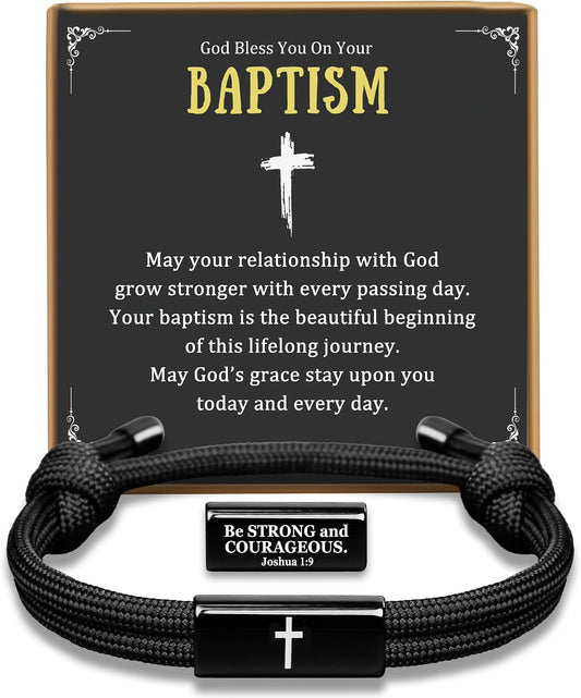 PEALICIOUS Cross Bracelet for Boys, Joshua Birthday Son Gifts for Teens