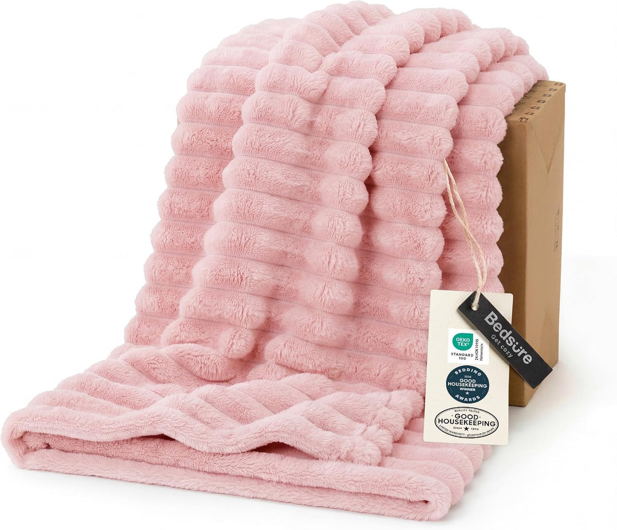 Bedsure Throw Blankets Room Decor - Women Birthday Gift, Soft Fluffy Fleece Cozy Fuzzy Plush Warm White Blanket for Couch Sofa Bed, Bedroom Livingroom Decor, Gifts for Friends, 50x60