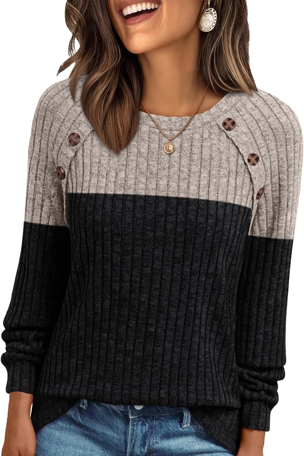 AUTOMET Womens Long Sleeve Shirts Fall Sweaters Business Casual Tops Blouse
