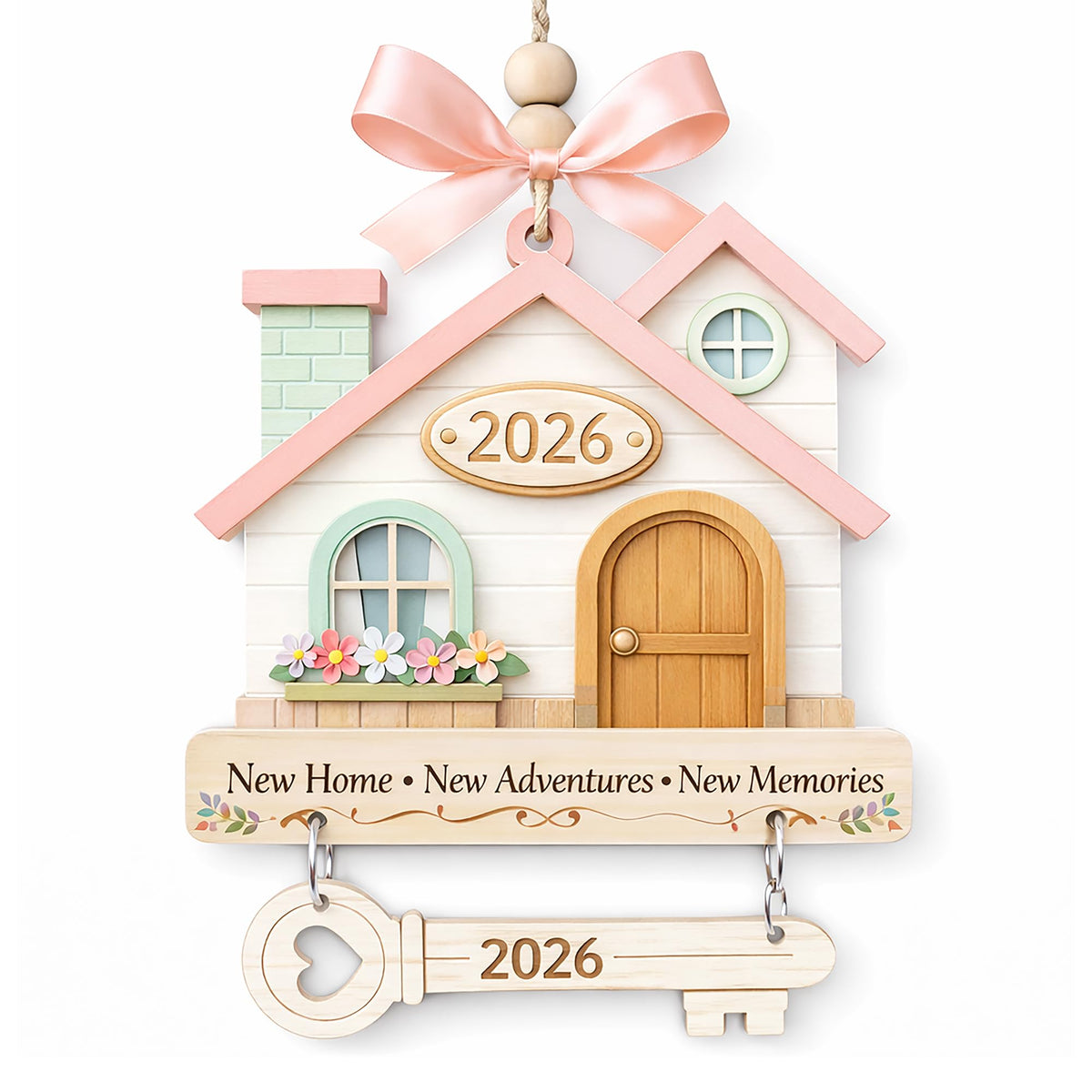 New Home Ornament 2026, New Home Gifts, Housewarming Presents, New House Gift, Welcome Home Gift, First Home Gifts, Home Sweet Home Decor, 4x4 inch (ONM Newhome Eco)