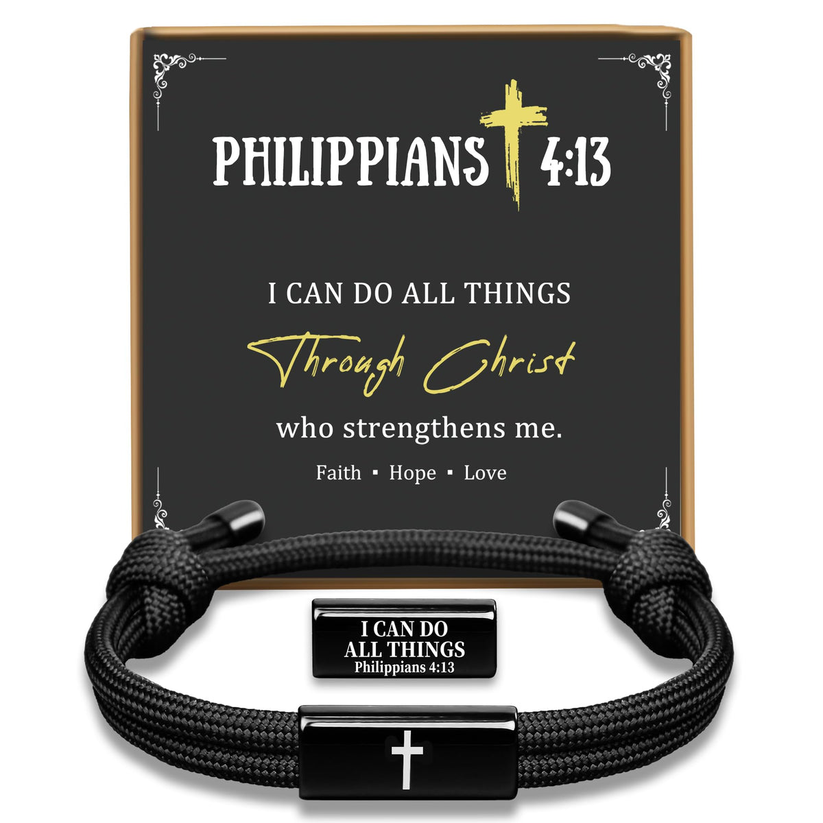 PEALICIOUS Cross Bracelet for Boys, Joshua Birthday Son Gifts for Teens