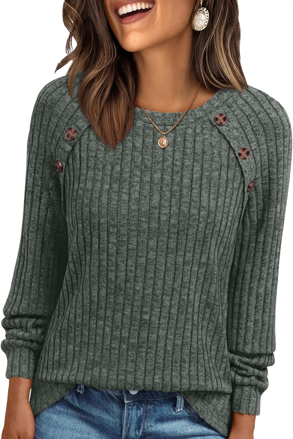 AUTOMET Womens Long Sleeve Shirts Fall Sweaters Business Casual Tops Blouse