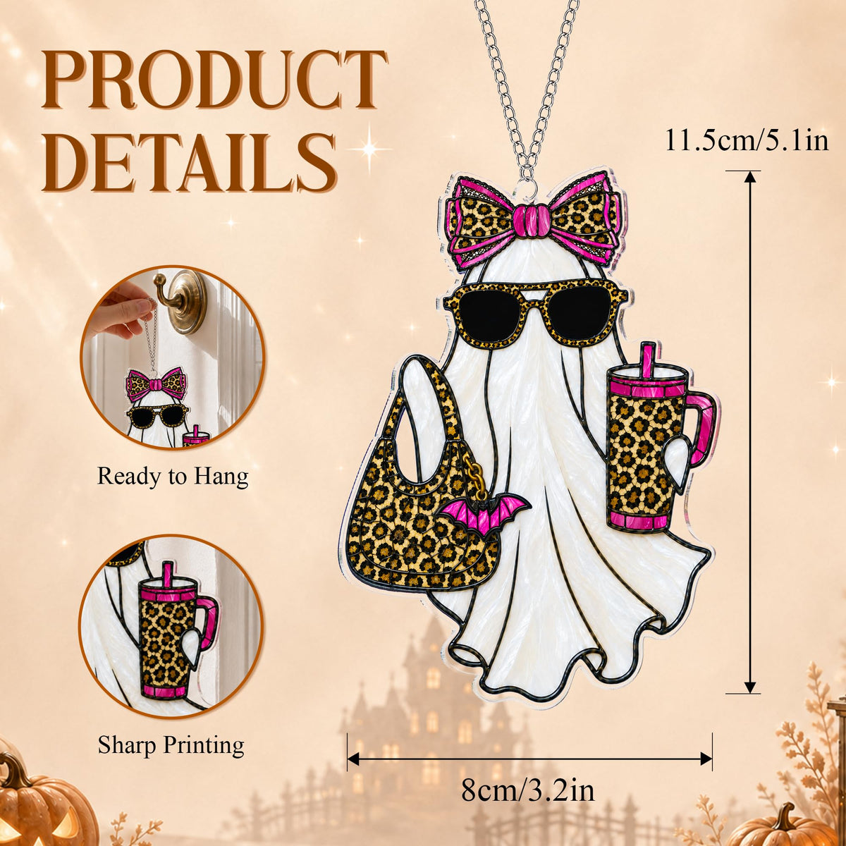 Boo Basket Stuffers for Women, Ghost Pumpkin Ornament
