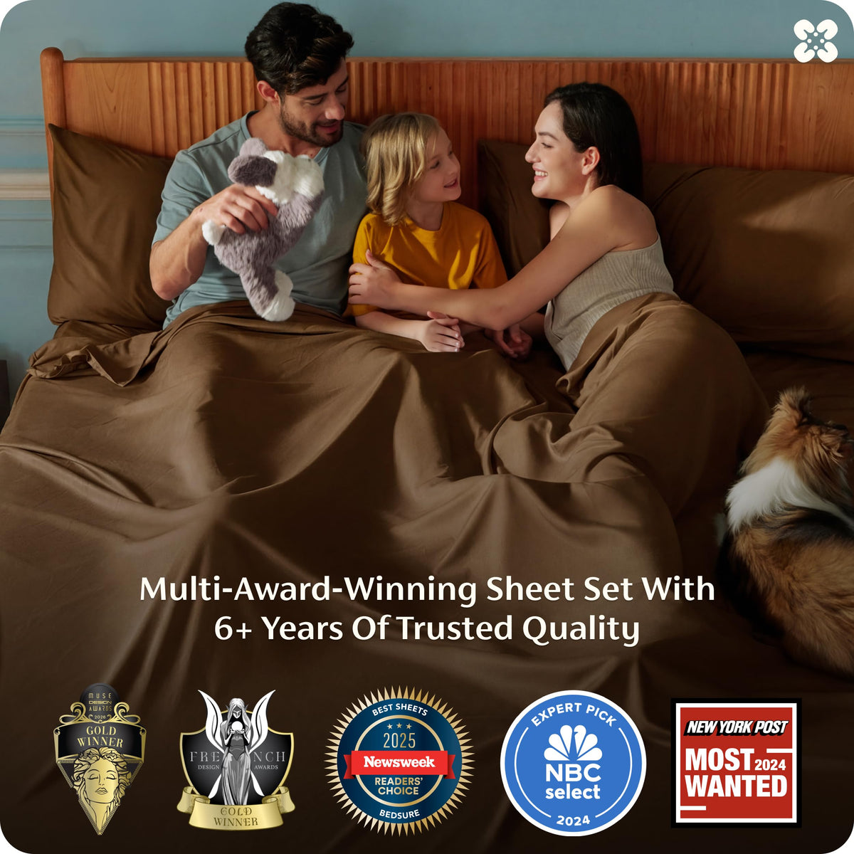 Bedsure Sheet Queen Size - 4 Piece 100% Bamboo Rayon Sheet Set Dark Grey