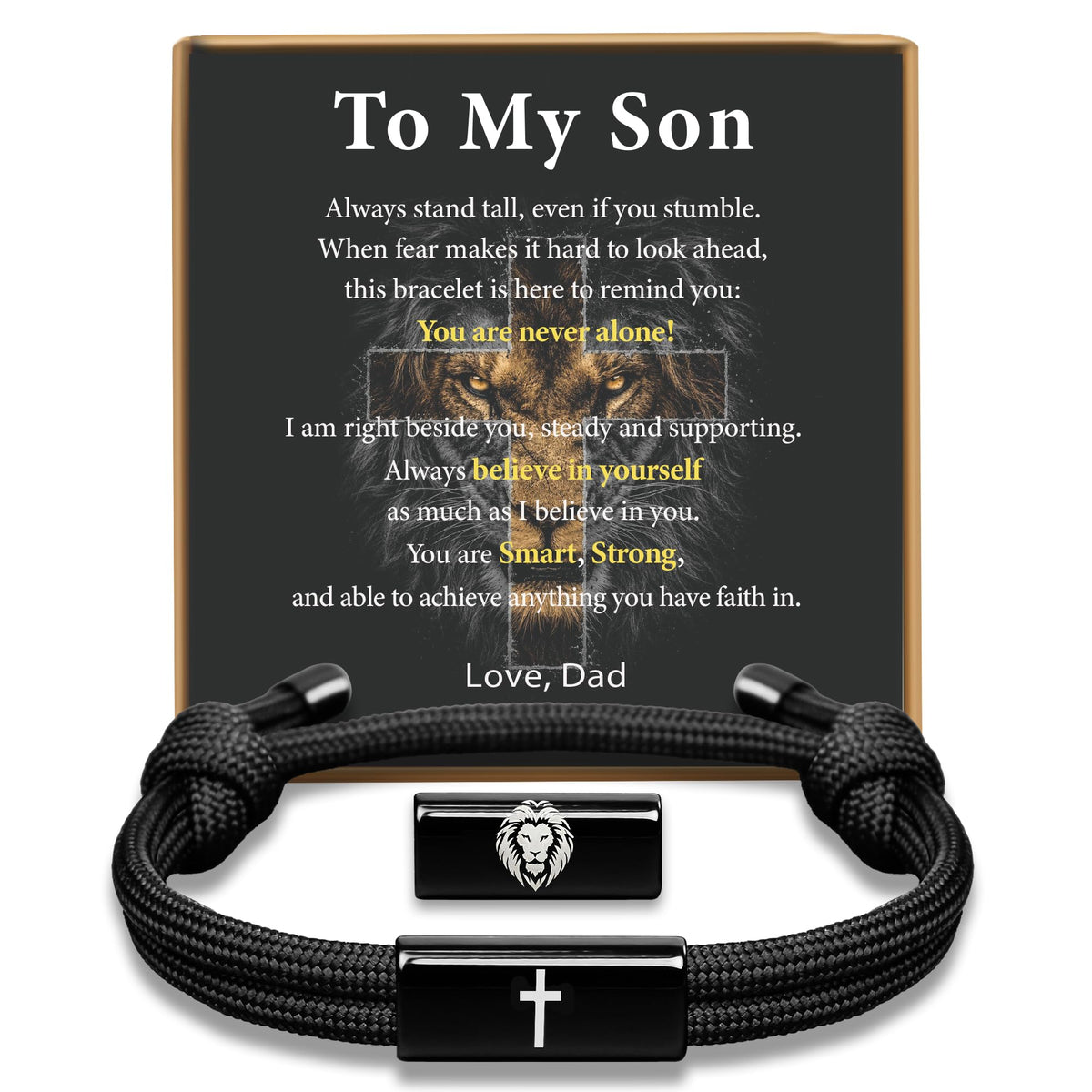 PEALICIOUS Cross Bracelet for Boys, Joshua Birthday Son Gifts for Teens