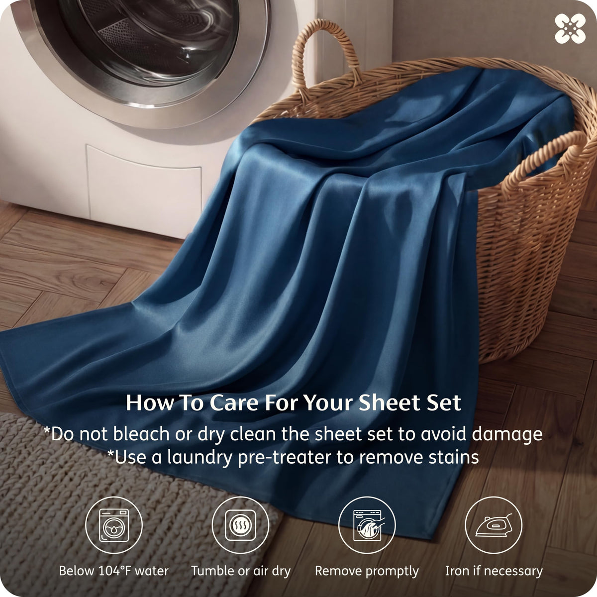 Bedsure Sheet Queen Size - 4 Piece 100% Bamboo Rayon Sheet Set Dark Grey