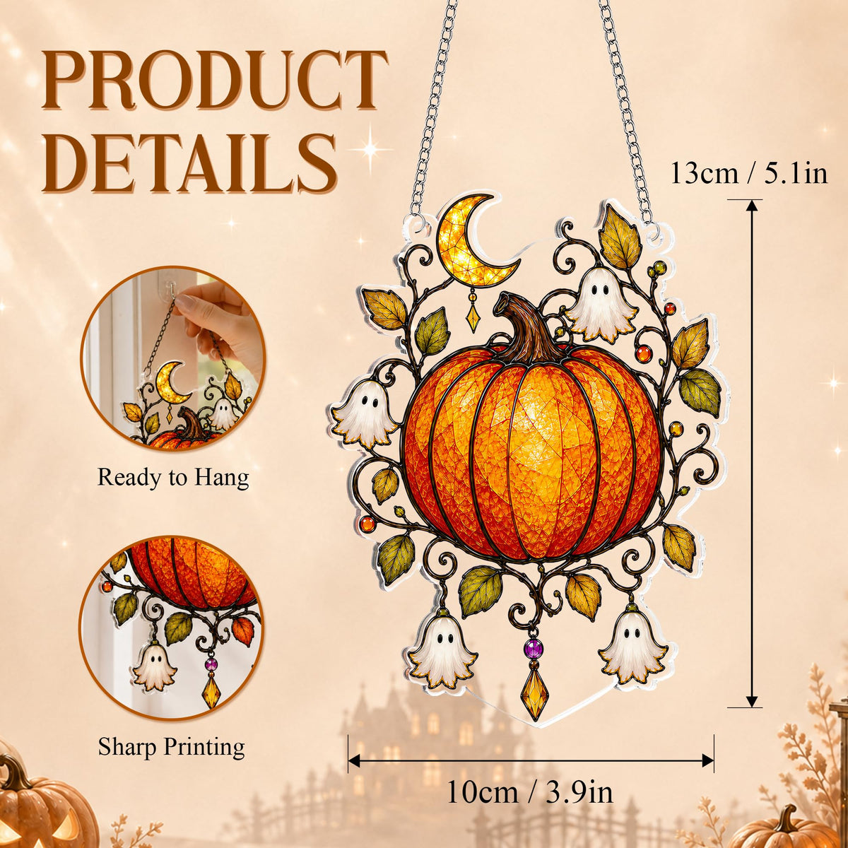Boo Basket Stuffers for Women, Ghost Pumpkin Ornament