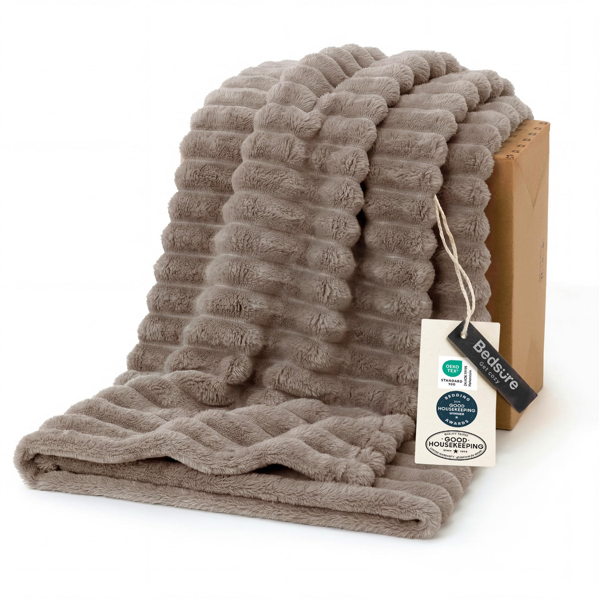 Bedsure Throw Blankets Room Decor - Women Birthday Gift, Soft Fluffy Fleece Cozy Fuzzy Plush Warm White Blanket for Couch Sofa Bed, Bedroom Livingroom Decor, Gifts for Friends, 50x60