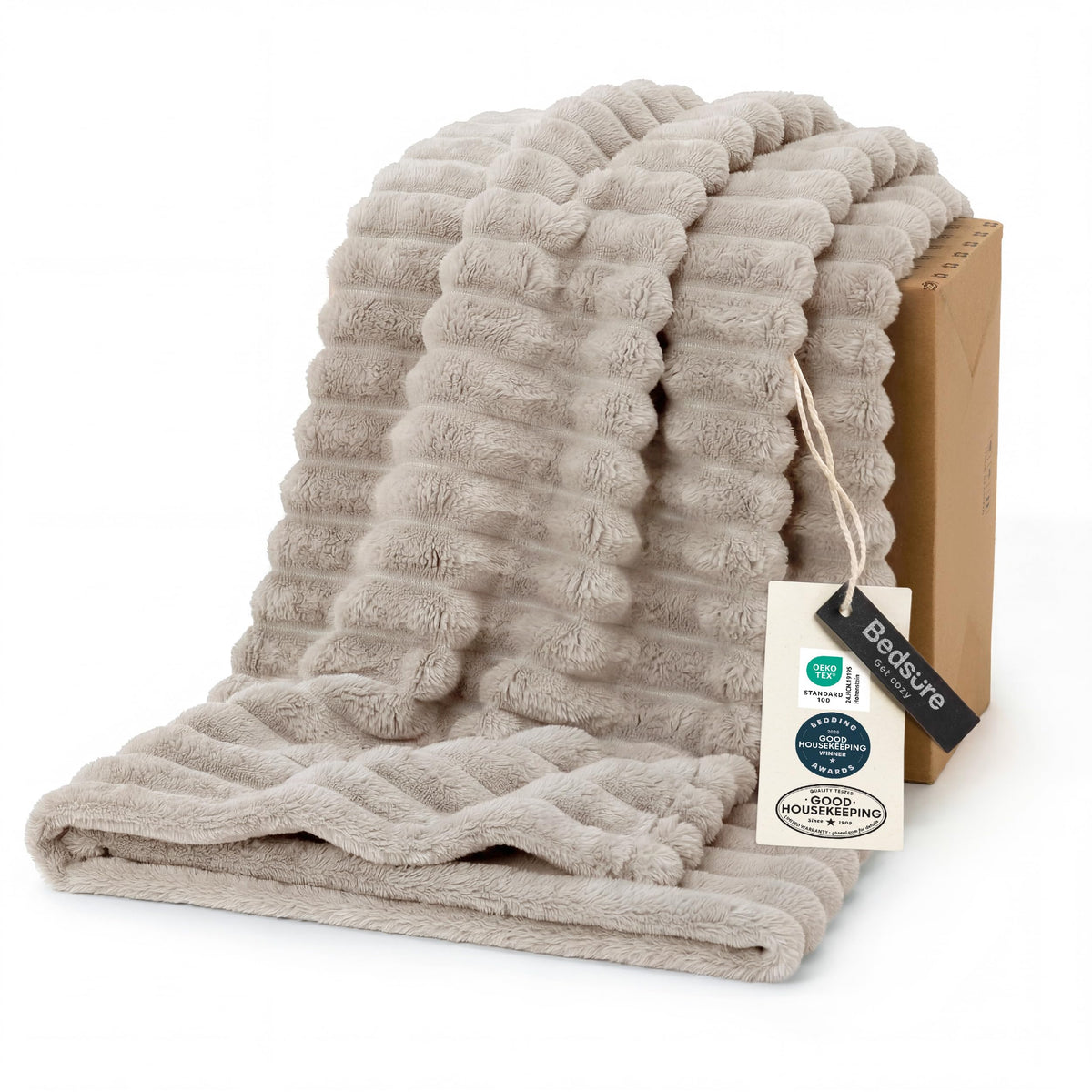 Bedsure Throw Blankets Room Decor - Women Birthday Gift, Soft Fluffy Fleece Cozy Fuzzy Plush Warm White Blanket for Couch Sofa Bed, Bedroom Livingroom Decor, Gifts for Friends, 50x60