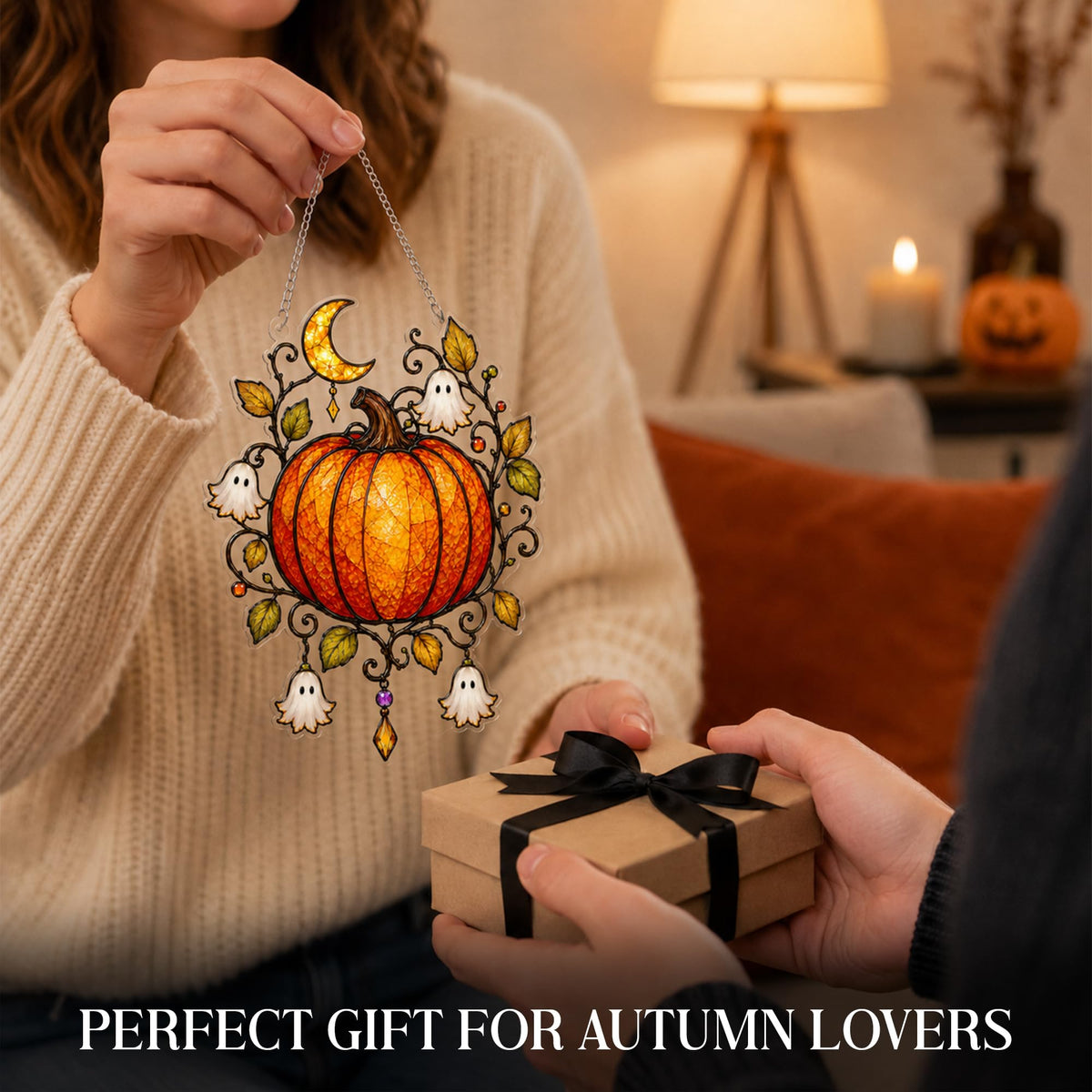 Boo Basket Stuffers for Women, Ghost Pumpkin Ornament