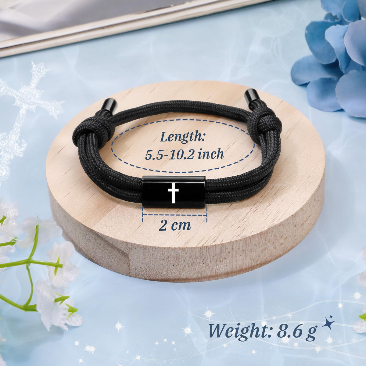 PEALICIOUS Cross Bracelet for Boys, Joshua Birthday Son Gifts for Teens