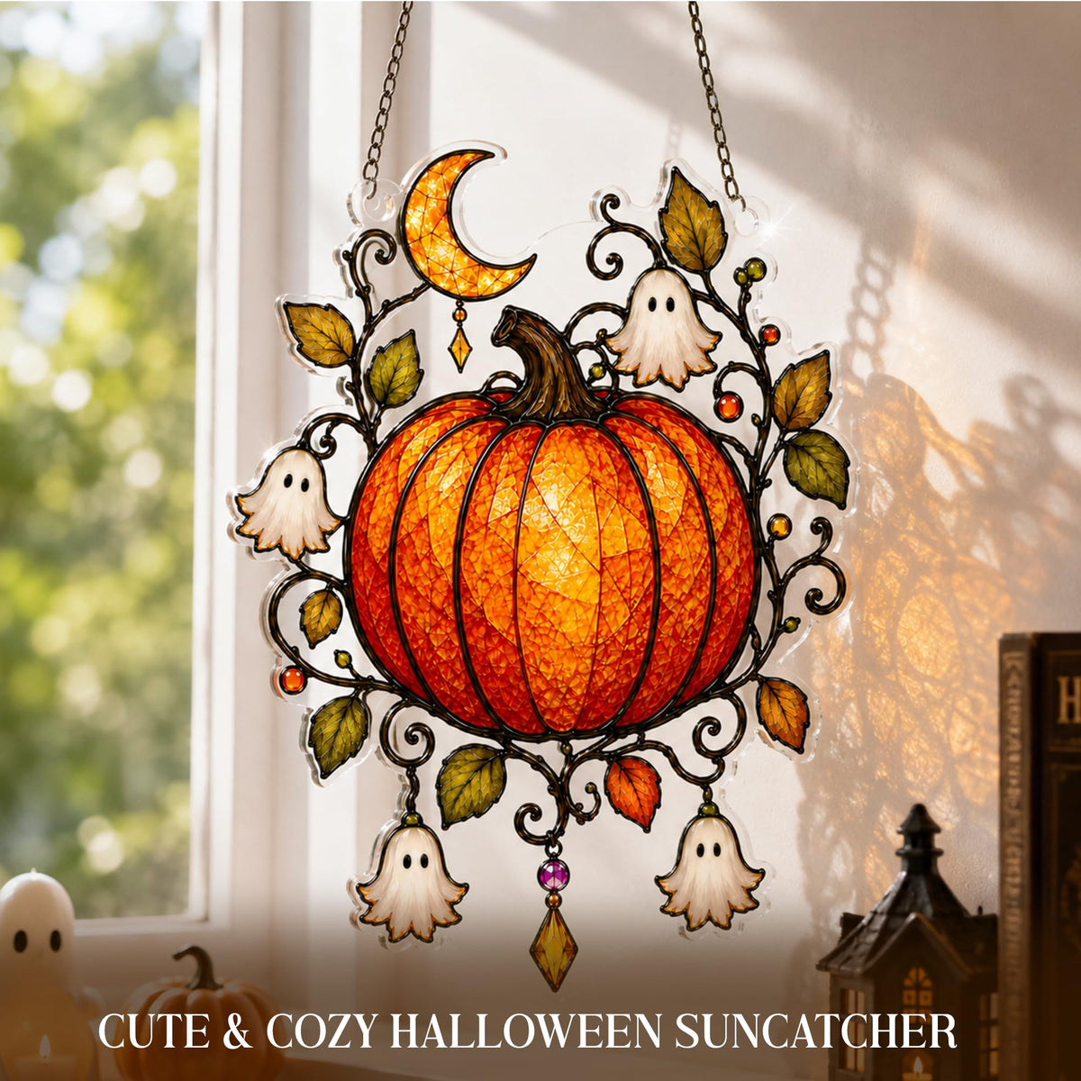 Boo Basket Stuffers for Women, Ghost Pumpkin Ornament