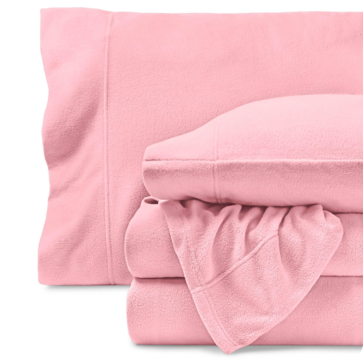 Bare Home Super Soft Fleece Sheet Set (Full, Red)