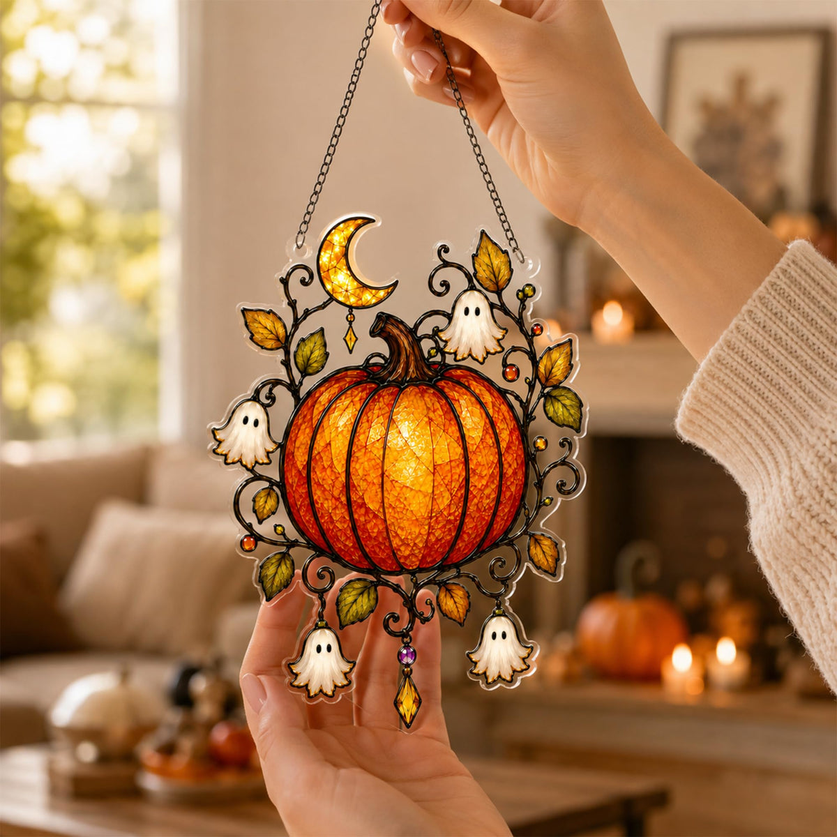 Boo Basket Stuffers for Women, Ghost Pumpkin Ornament