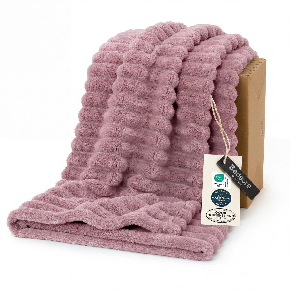 Bedsure Throw Blankets Room Decor - Women Birthday Gift, Soft Fluffy Fleece Cozy Fuzzy Plush Warm White Blanket for Couch Sofa Bed, Bedroom Livingroom Decor, Gifts for Friends, 50x60